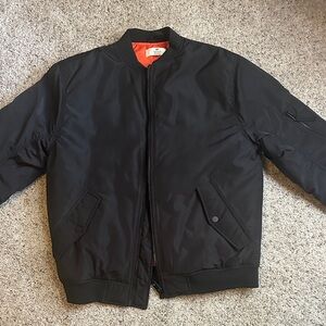H&M Black Bomber Jacket with Orange Lining